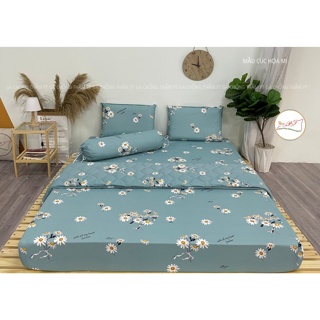 ĐỦ SIZE - GA LẺ - SET GA THUN SIÊU LẠNH LỤA ORGANIC CAO CẤP - cúc họa mi - ACHUA - LN