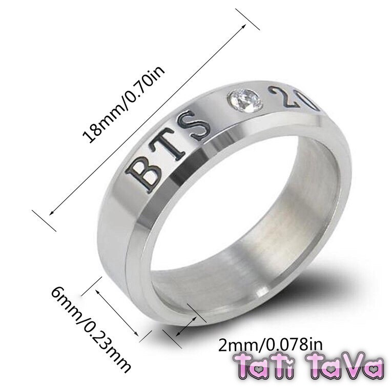 Nhẫn thần tượng BTS tên các thành viên Tatitava