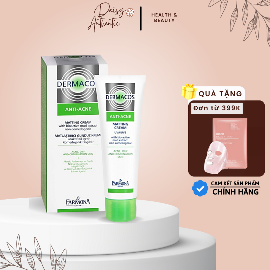 Kem Dưỡng Mụn Dermacos Anti-Acne Matting Cream 50ml - Giảm mụn, mờ thâm