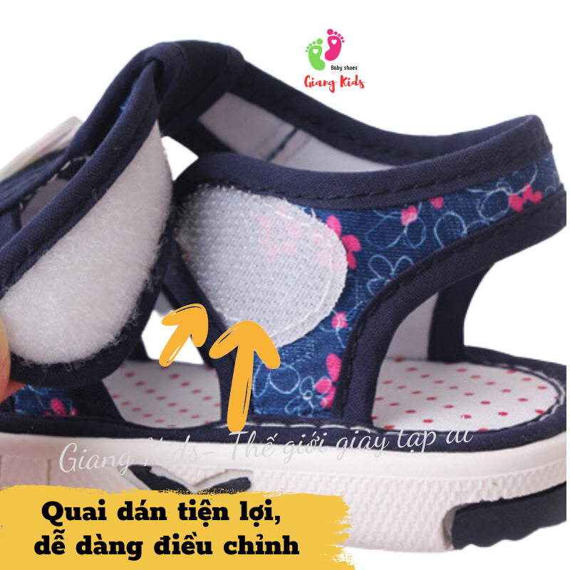 Giày bé gái 1-3 tuổi cao cấp giày vải cho bé tập đi họa tiết chú thỏ hoạt hình-GIANG KIDS