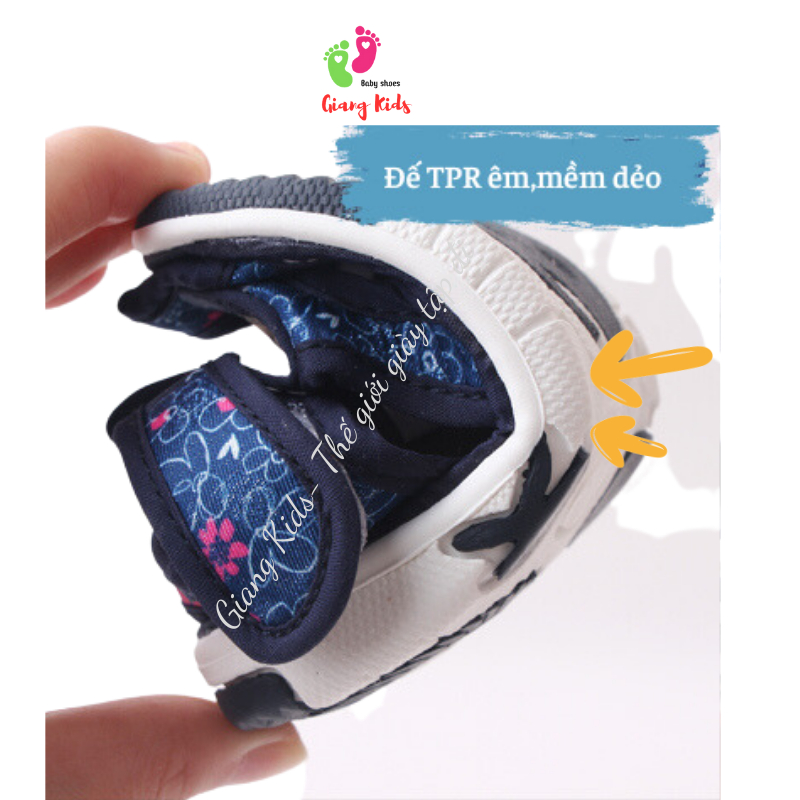 Giày bé gái 1-3 tuổi cao cấp giày vải cho bé tập đi họa tiết chú thỏ hoạt hình-GIANG KIDS