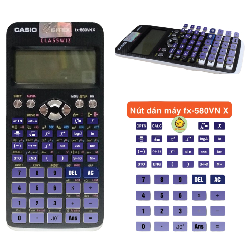 Sticker dán bàn phím casio fx 580vnx full xanh lam MSP 12