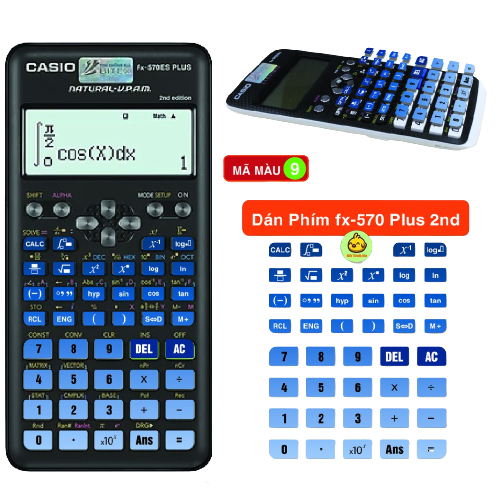 Sticker dán bàn phím casio fx 580vnx full xanh lam MSP 12