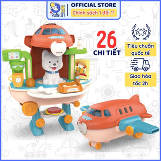 Bộ đồ chơi nhập vai chăm sóc thú cưng BOWA 8094 - Hộp hình máy bay đồ chơi phát triển trí tuệ OkPlayIt!