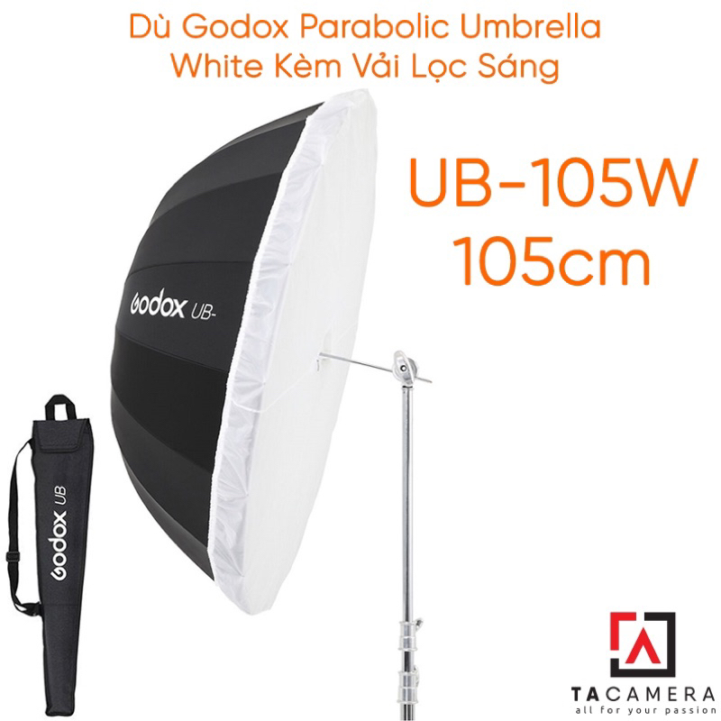 Dù phản trắng Godox Parabolic Godox UB-105W/UB-130W - Tặng kèm vải lọc trắng