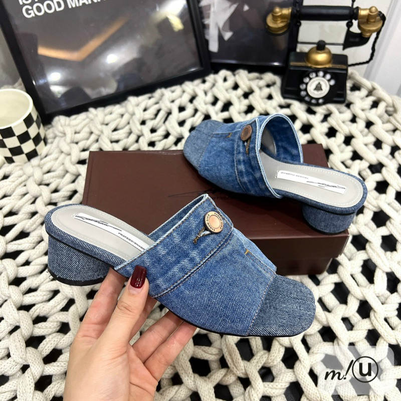 Guốc jean gót tròn hàng QC loại 1, có 3 màu fullbox