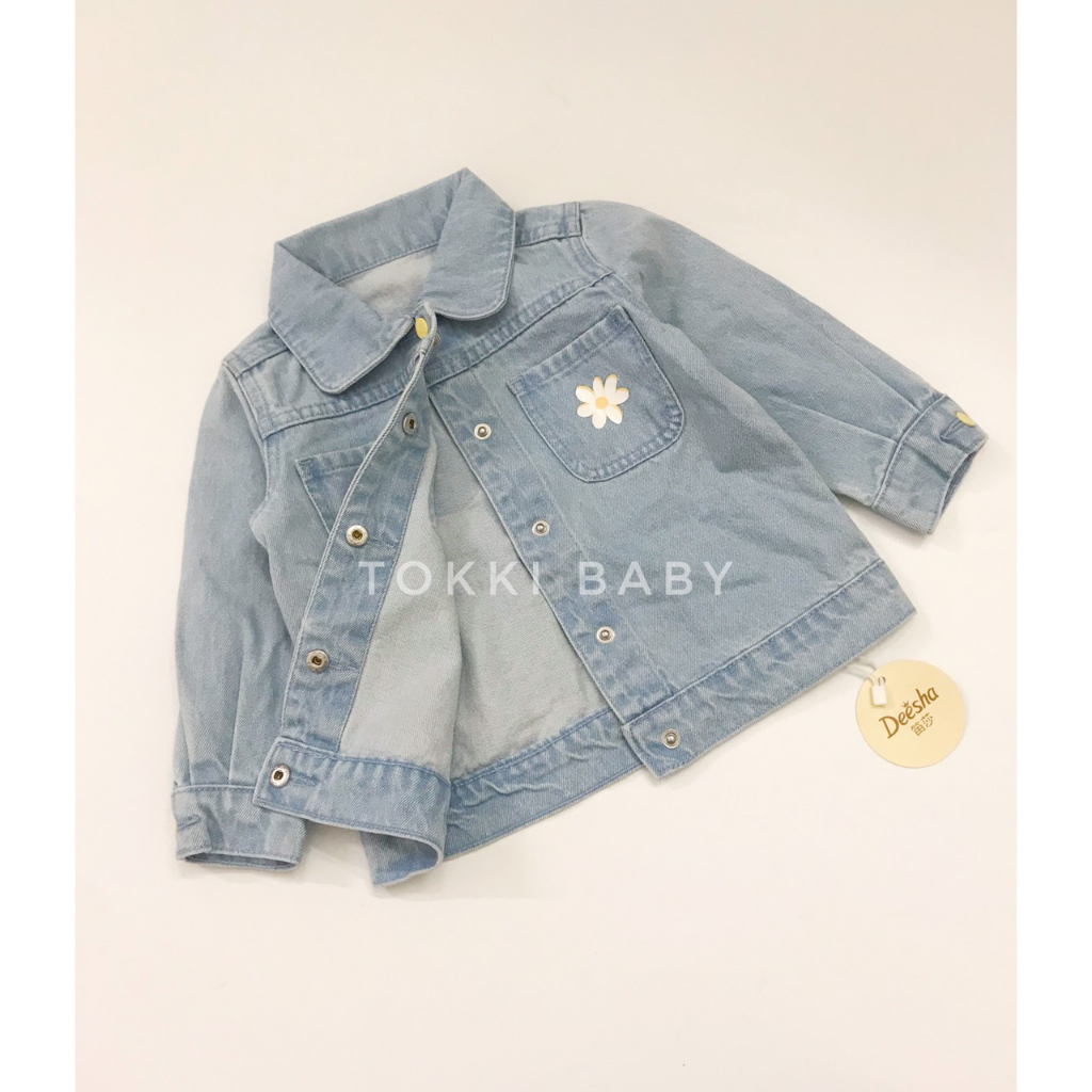 Áo khoác jeans hoa cúc dư xịn cho bé gái ADS002