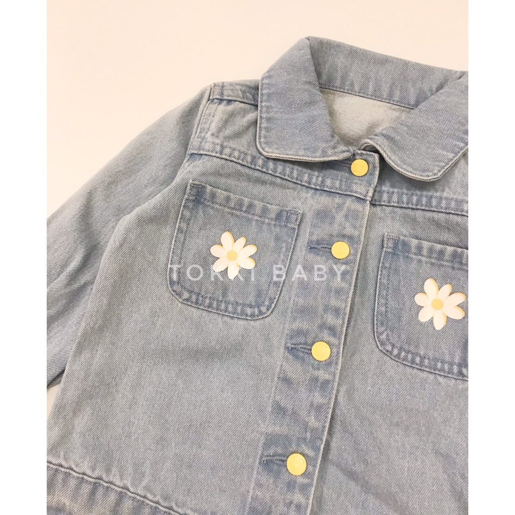 Áo khoác jeans hoa cúc dư xịn cho bé gái ADS002