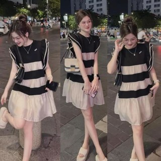 Váy Babydoll Ms.2662 Váy Tầng Tay Cánh Tiên Chất Tơ