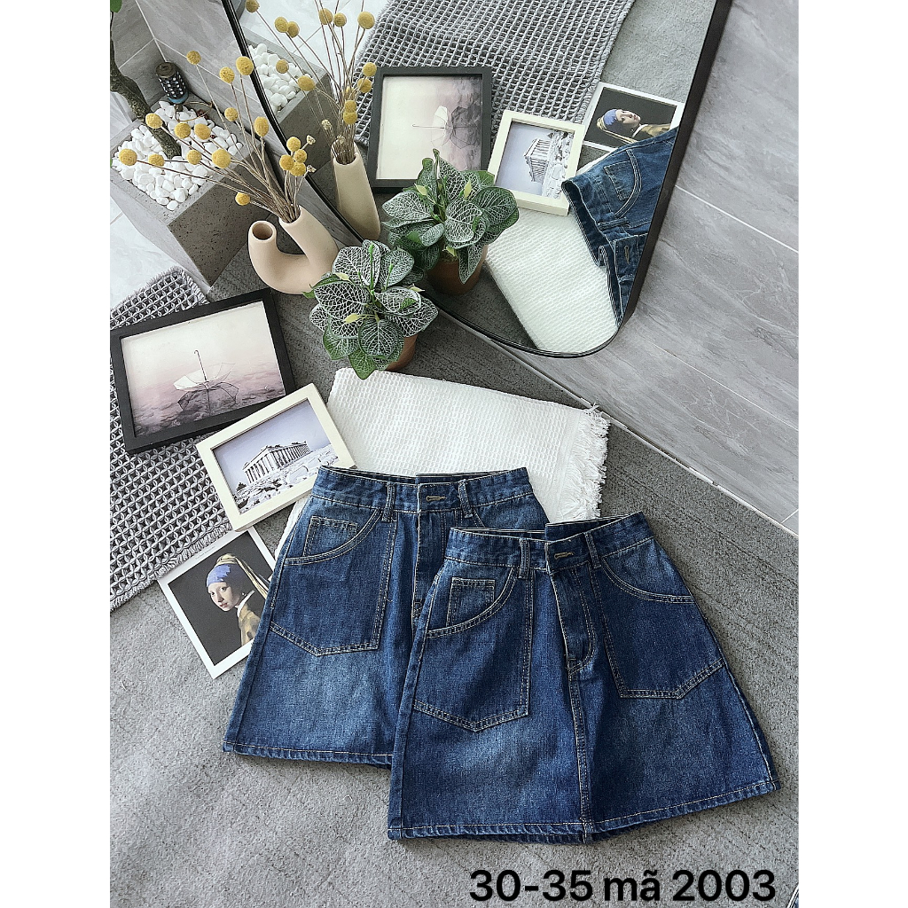 Chân Váy Jean Nữ Bigsize 55-90kg Túi Kiểu Có Quần Trong Ms2003 Thời Trang 2Kjeans