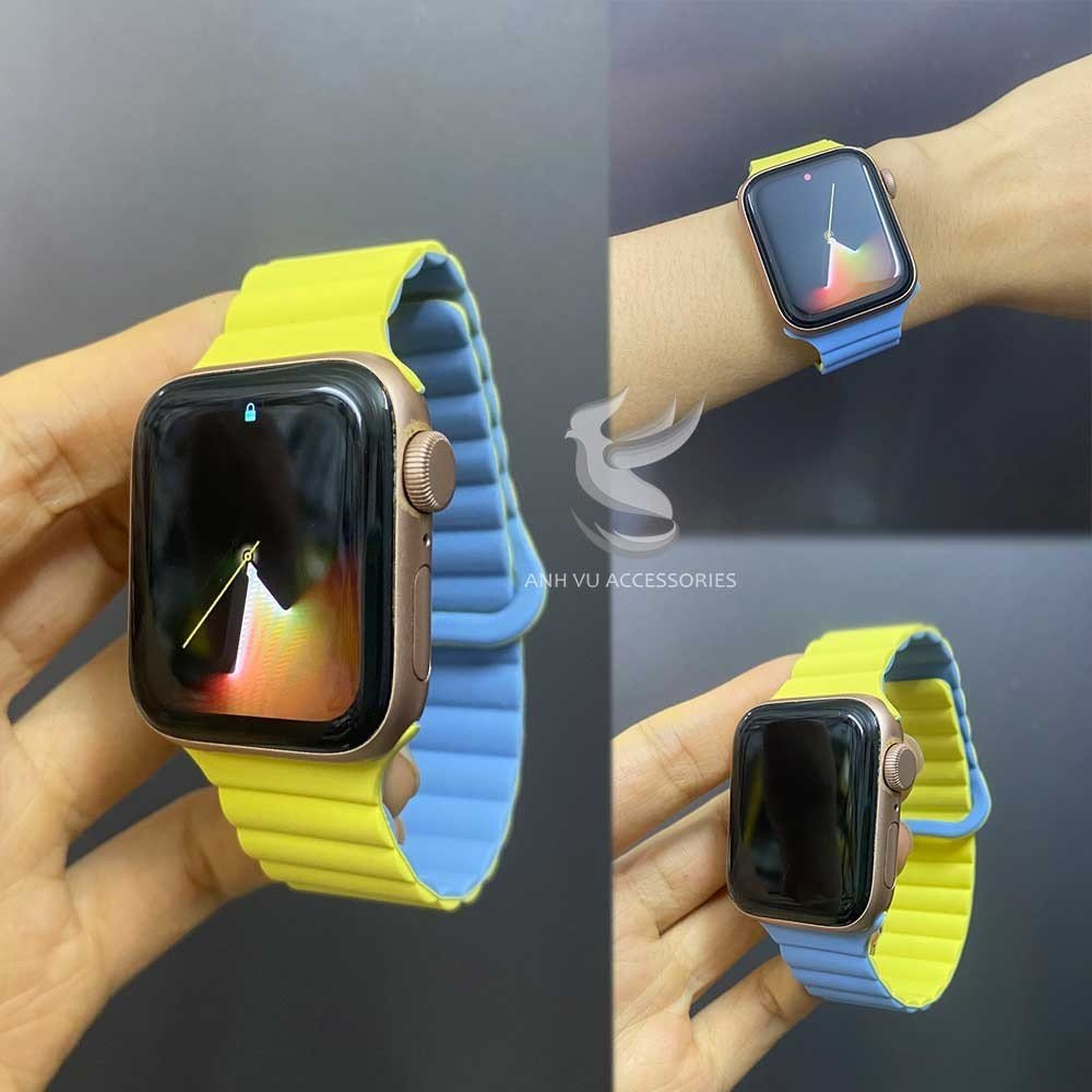 Dây Silicol hit phối 2 màu cho Đồng hồ thông minh A,W, đủ size 38/40/41/42/44/45/49mm