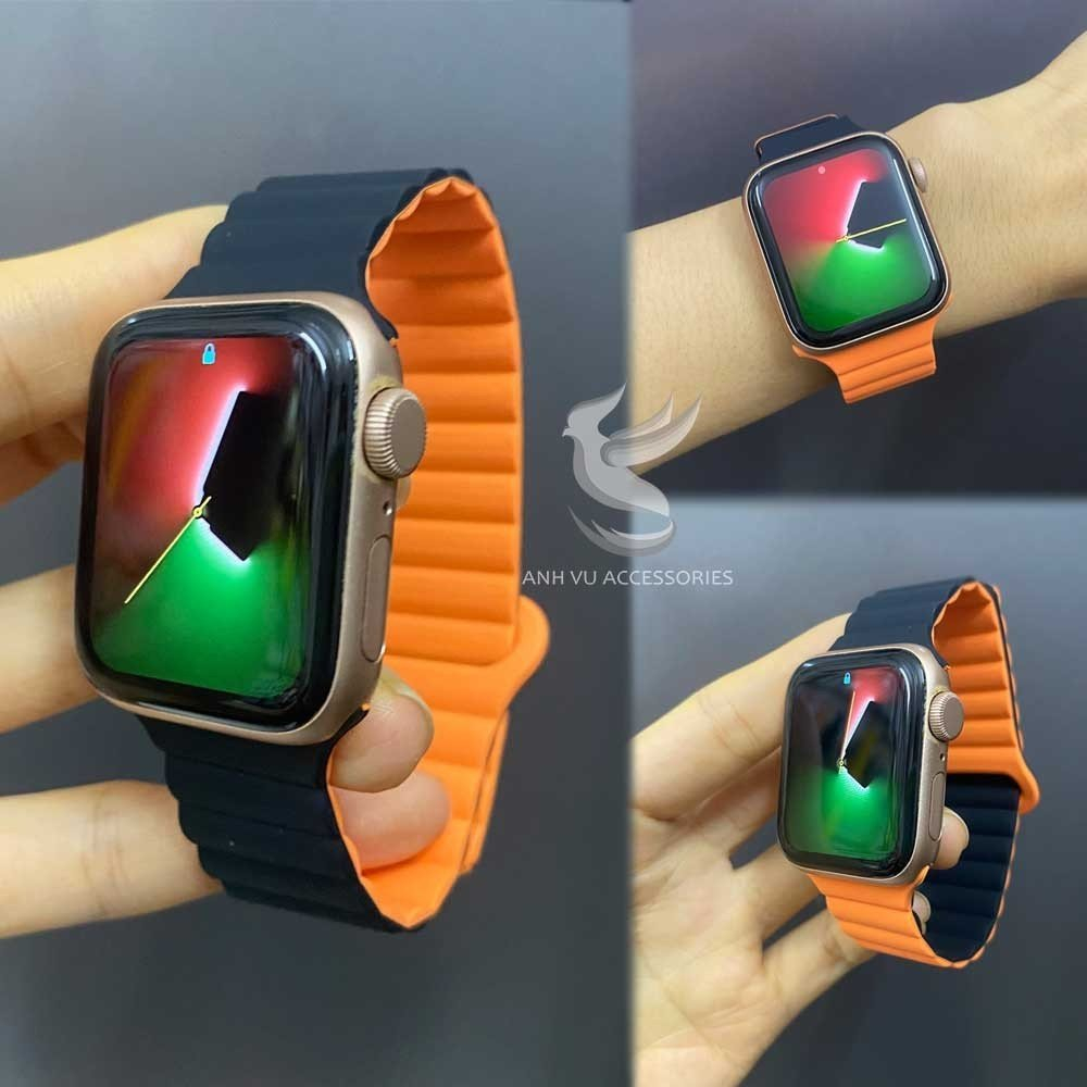 Dây Silicol hit phối 2 màu cho Đồng hồ thông minh A,W, đủ size 38/40/41/42/44/45/49mm