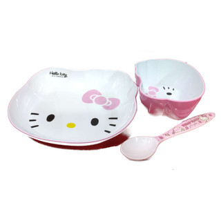 Bộ bát và đĩa ăn hello kitty lkt468s2 tặng kèm thìa