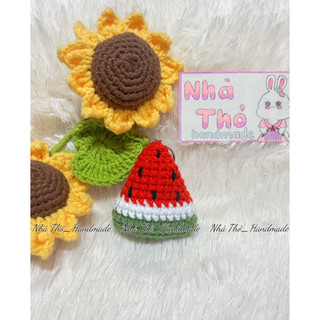 [ Handmade] Móc khoá len dưa hấu