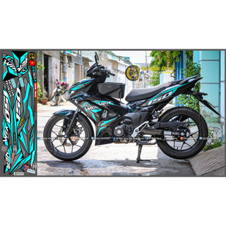 Tem dán xe winner x v3 màu đen xanh ngọc