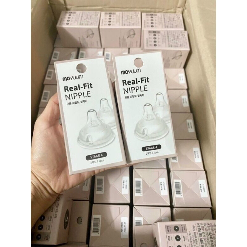 Núm ti Moyuum Núm bình sữa Moyuum Hàn Quốc/ núm moyuum size 2/3/4 lắp được bình grosmimi,bebepick