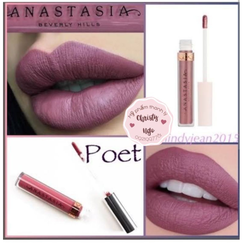 💥SON KEM LÌ ANASTASIA MATTE LIQUID LIPSTICK MÀU POET