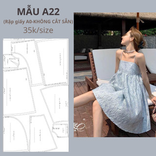 Rập giấy a0 váy baby doll a22