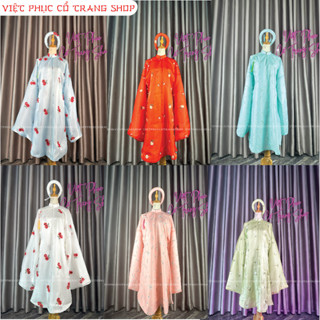 Áo tấc nữ vải tơ sống thêu hoa nhí, áo tấc cổ phục việt nam may 2 lớp | Việt Phục Nguyên An