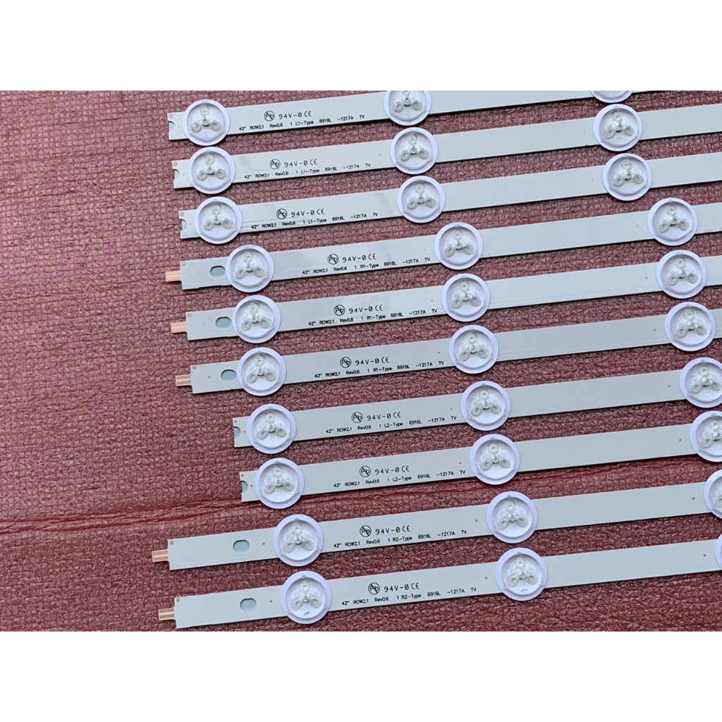 LED TIVI LG 42LN5110 42LN5200 42LN5400 42LA6200 6916L-1509A 1510A 1511A 1512A MỚI 100%, BỘ 10 THANH, MỖI THANH 5 BÓNG 3V