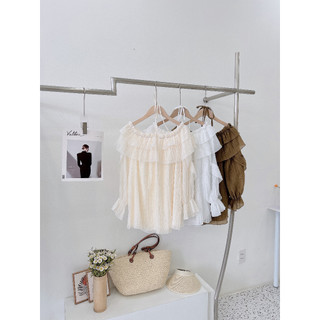A422- áo tơ viền bèo babydoll