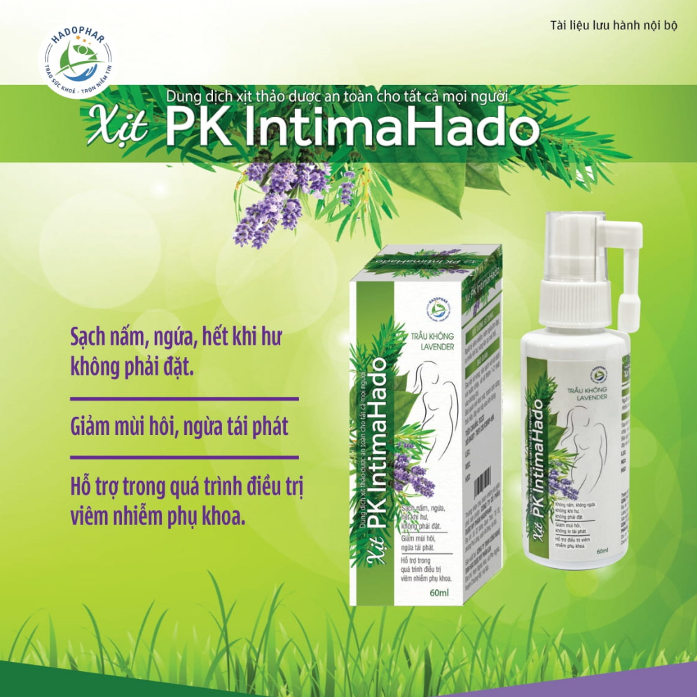Xịt Phụ Khoa Intima Hado – Không Cần Phải Đặt Thuốc – Không Nấm, Ngứa, Khí Hư – Giảm Mùi Hôi Không Lo Tái Phát, LAVENDER