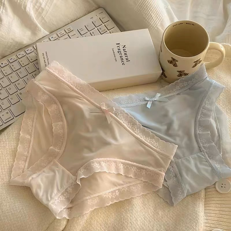 Quần Lót Nữ ❤️Quần Lót Su Ren Lưới Sexy Phối Hoa Nơ Gợi Cảm Quyến Rũ 9119