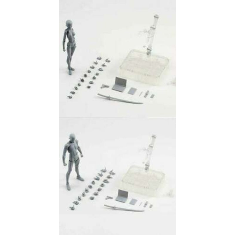 Mô hình đồ chơi cơ thể người kiểu Nam / Nữ chất lượng cao SHF màu xám