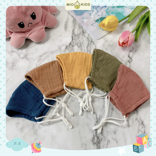 Khẩu trang vải xô cao cấp 2 lớp cho bé từ 6 tháng đến trên 3 tuổi - Khẩu trang xô muslin màu trơn