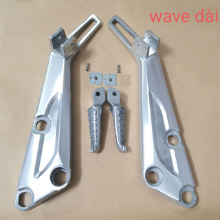 Combo pát gác chân và gác chân nhôm gắn cho xe super dream, Wave dài