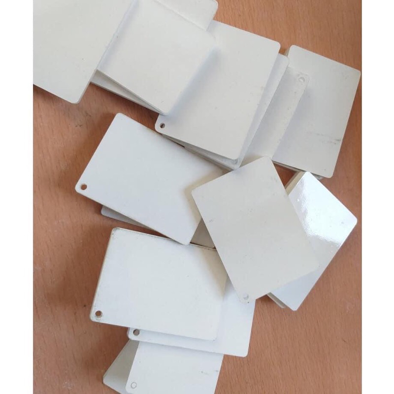 Phôi móc khóa mica phủ hóa chất in chuyển nhiệt