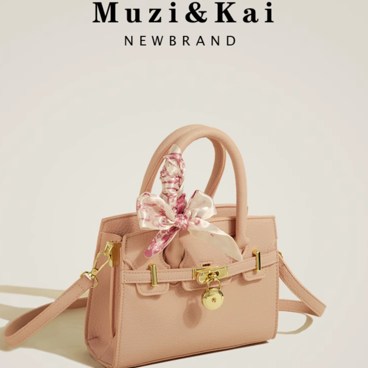 🌸Hàng Order🌸 Túi Xách Muzi&kai Chính Hãng Hình Da Chần Gắn Khoá Quai Xách Quấn Nơ Quai Da Đeo Nữ Tính 🌸Hàng Quảng Châu