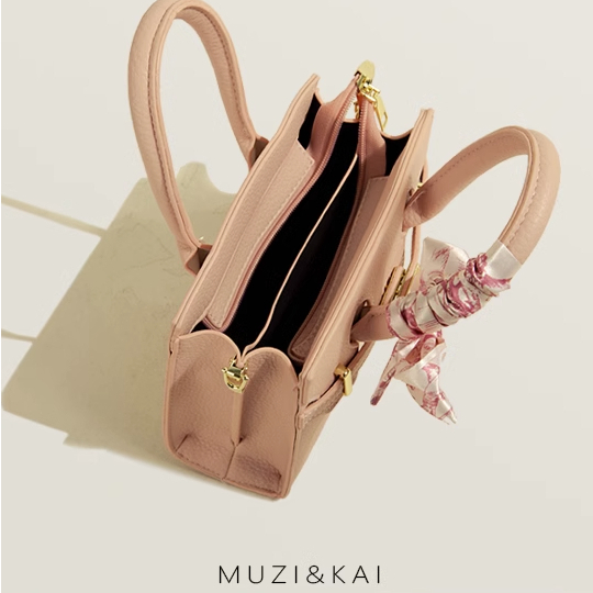 🌸Hàng Order🌸 Túi Xách Muzi&kai Chính Hãng Hình Da Chần Gắn Khoá Quai Xách Quấn Nơ Quai Da Đeo Nữ Tính 🌸Hàng Quảng Châu