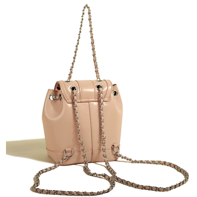 🌸Hàng Order🌸 Túi Xách Muzi&kai Chính Hãng Balo Nhỏ Quai Da Phối Xích Nắp Gập Gài Sang Chảnh Nữ Tính 🌸Hàng Quảng Châu