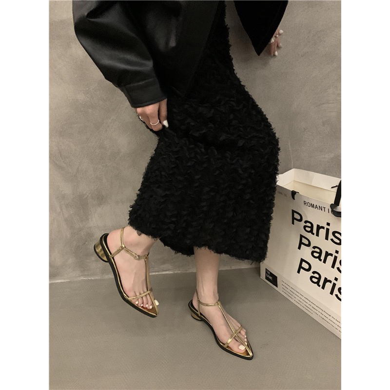 Sandal Mũi Nhọn Dây Mảnh Đế 3p New Đi lùi 1 size Sẵn