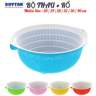 Bộ thau + rổ nhựa duy tân nhiều kích cỡ