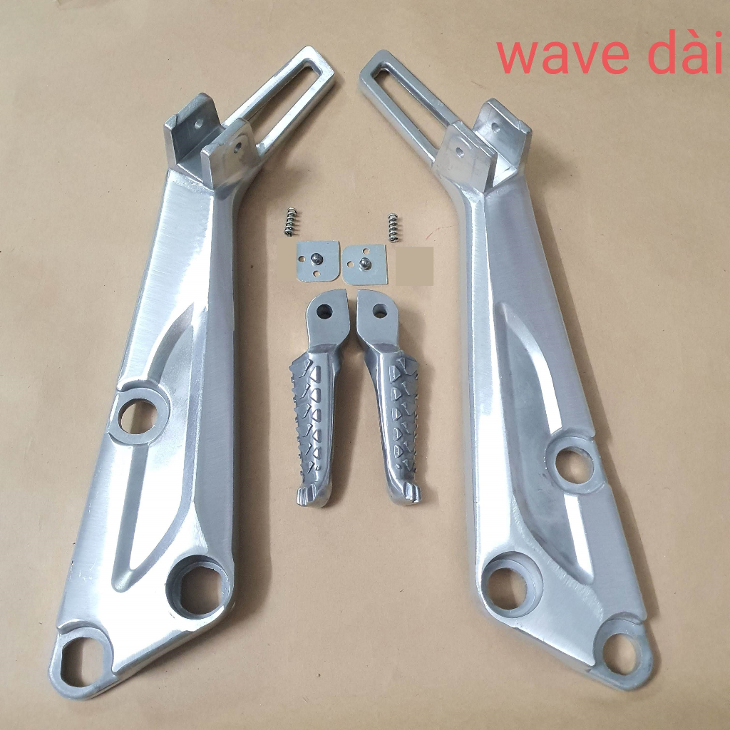 Combo Pát Gác Chân Và Gác Chân Nhôm Siêu Cứng Gắn Cho Xe Wave Dài