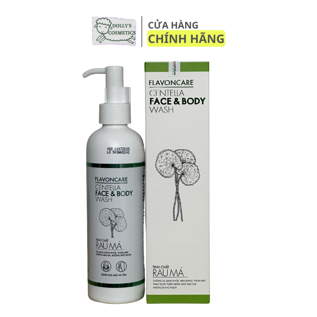 Sữa Rửa Mặt & Tắm Toàn Thân Flavoncare Centella Face and Body Wash 240ML