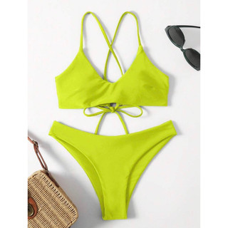 Hàng có sẵn | Set bikini 2 mảnh trơn cơ bản