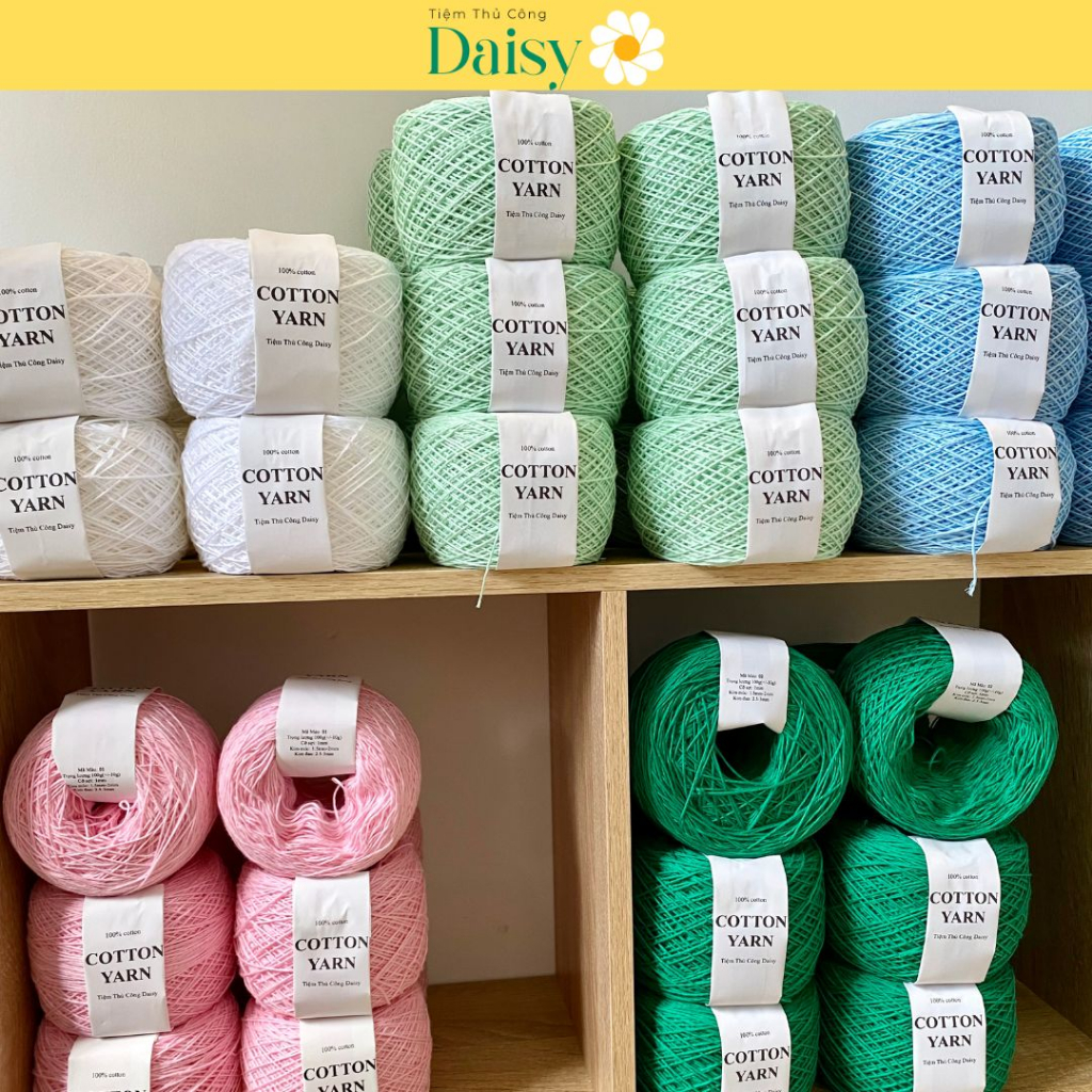 Sợi hè cotton yarn 100% siêu mềm mát-móc áo váy cho người lớn và em bé