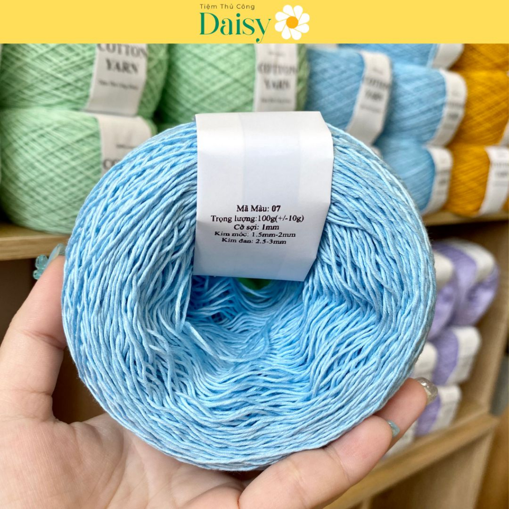 Sợi hè cotton yarn 100% siêu mềm mát-móc áo váy cho người lớn và em bé