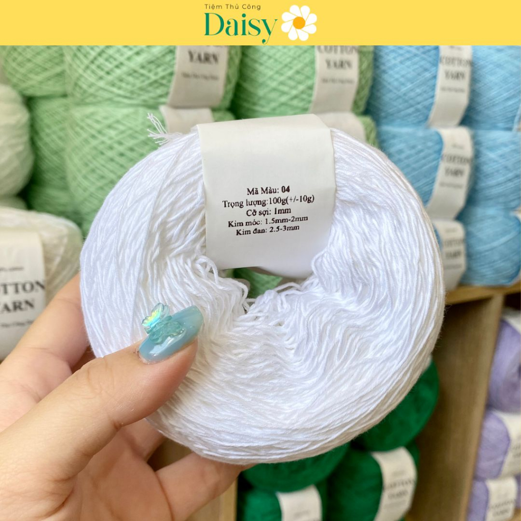 Sợi hè cotton yarn 100% siêu mềm mát-móc áo váy cho người lớn và em bé