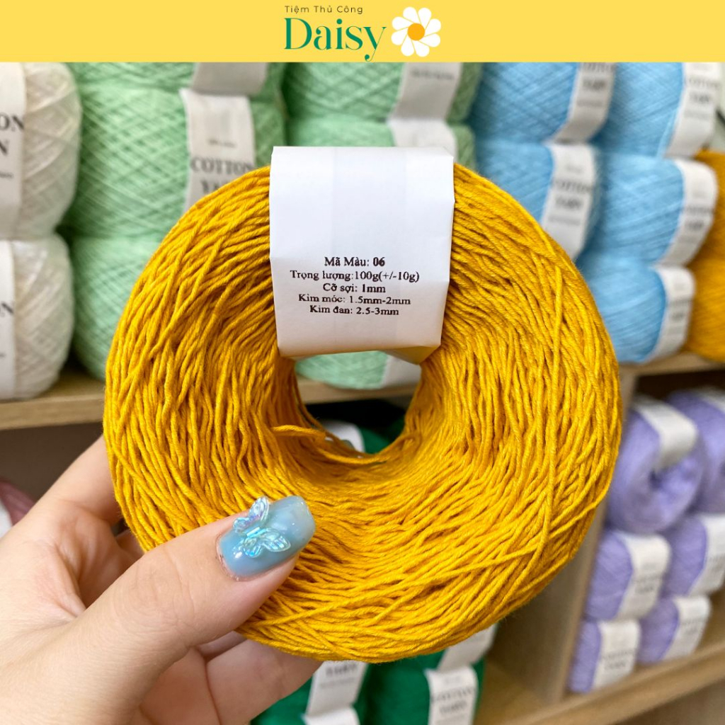 Sợi hè cotton yarn 100% siêu mềm mát-móc áo váy cho người lớn và em bé
