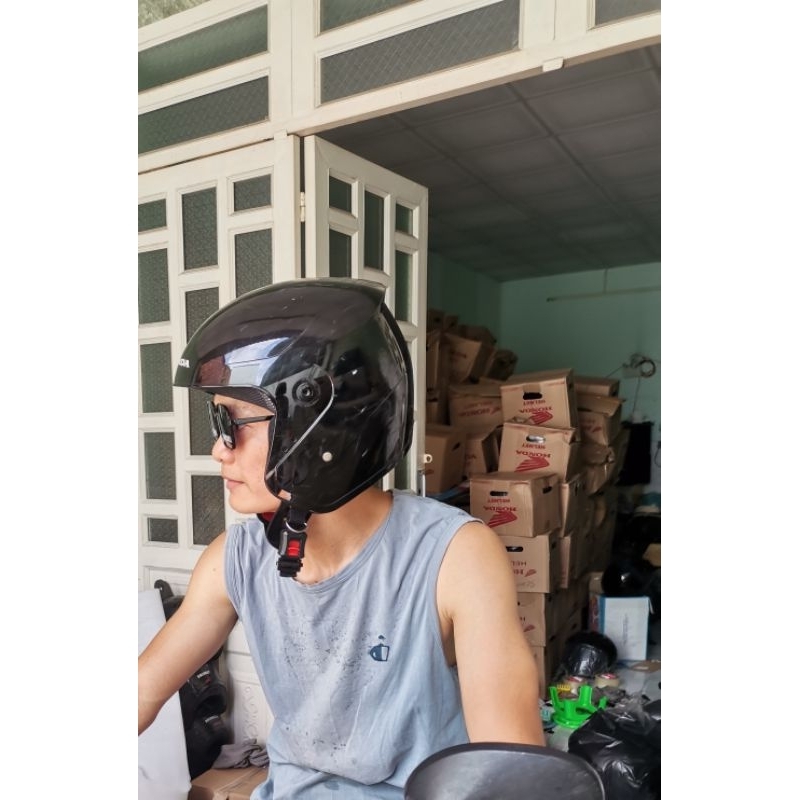 Nón honda đen 3/4