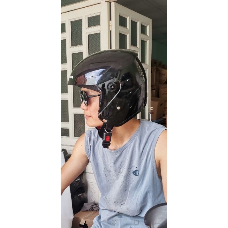 Nón honda đen 3/4