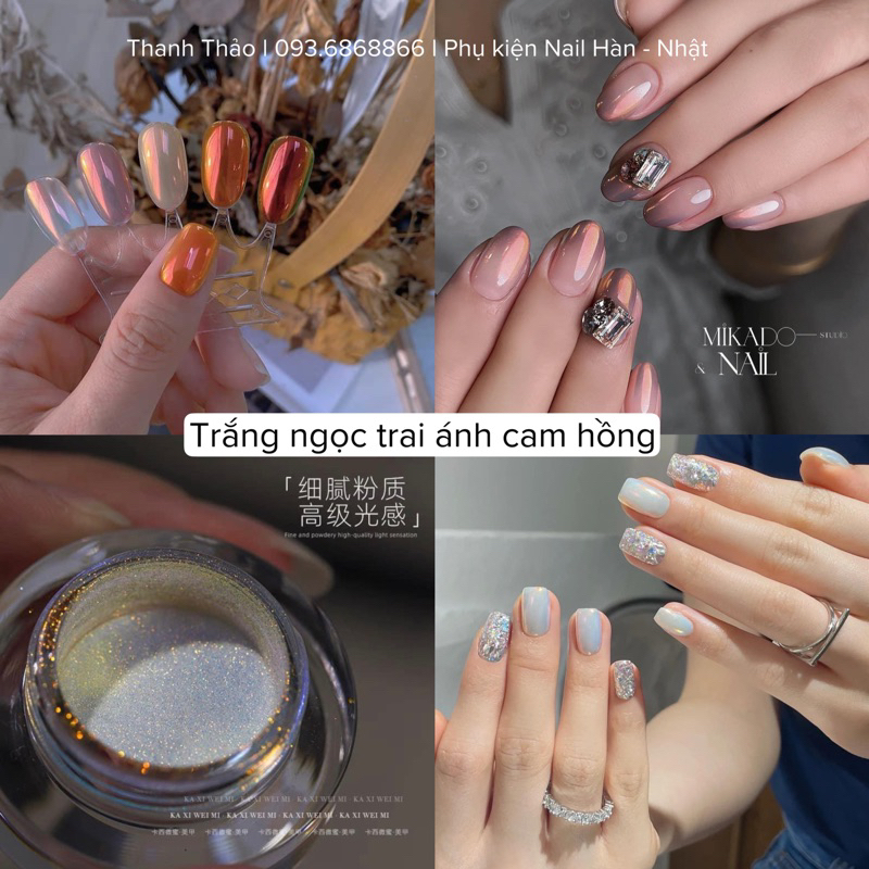 Tráng gương trắng ánh cam hồng cao cấp