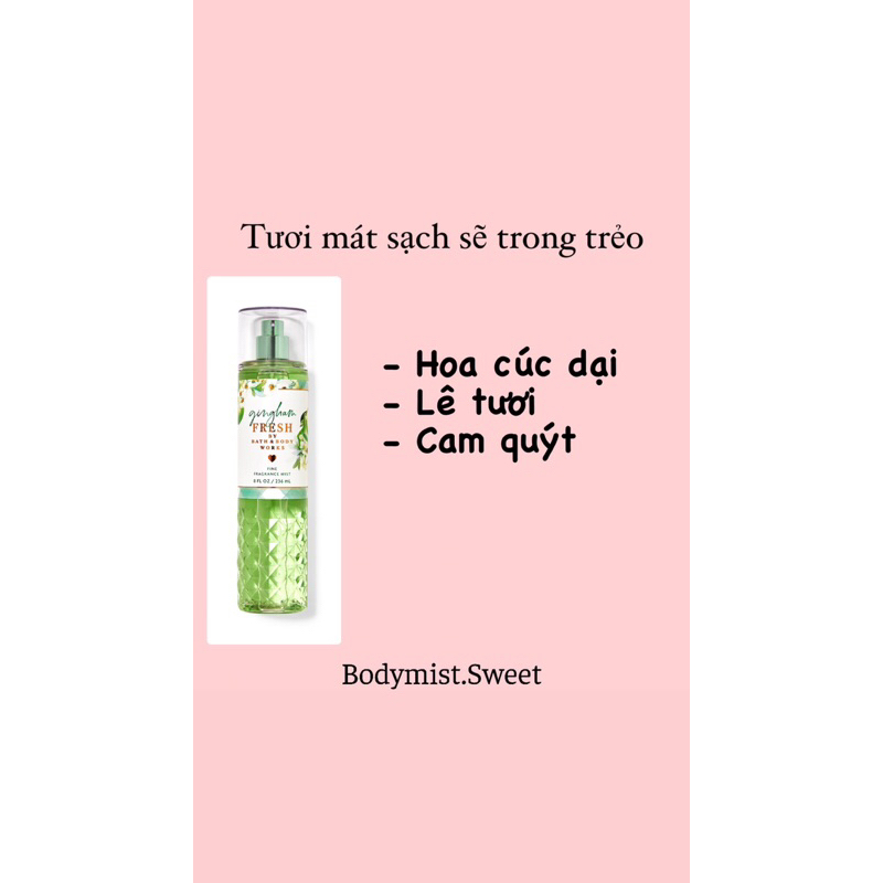 BODYMIST XỊT THƠM TOÀN THÂN CHIẾT 30ml GINGHAM FRESH