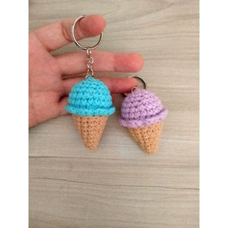 1 móc khóa kem ốc quế móc len handmade