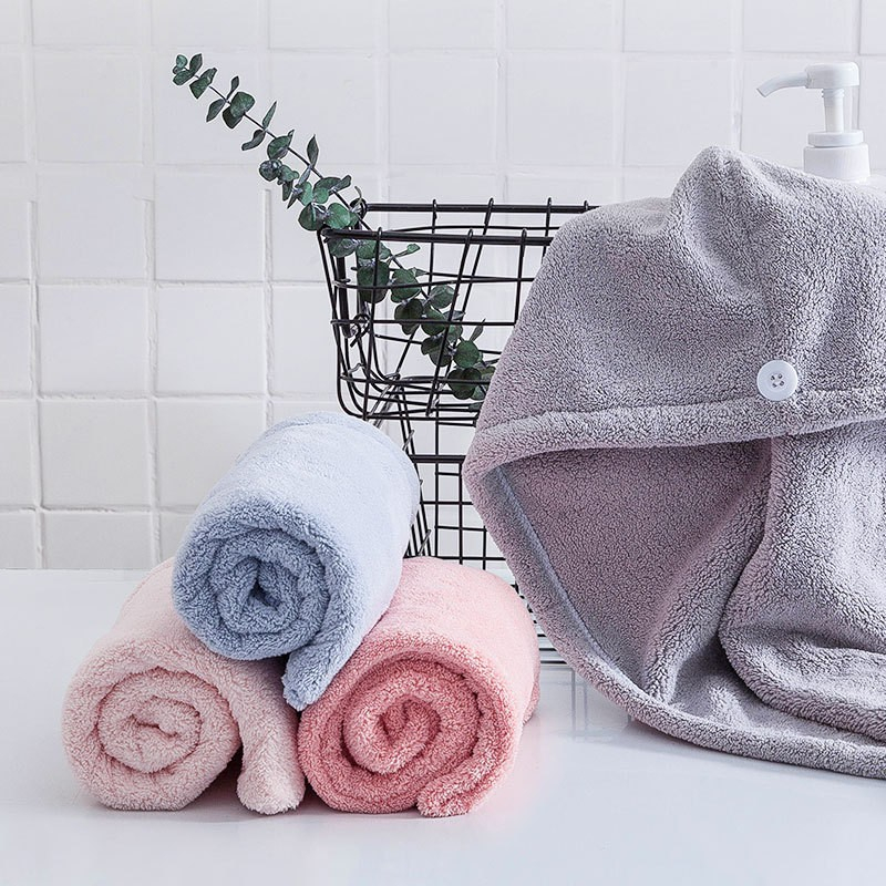 Khăn trùm tóc siêu thấm hút nước trùm lau đầu