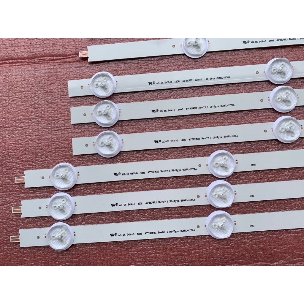 BỘ LED TIVI LG 47LN5200 47LN5400 47LN5700 47LN575 47LN578 47LA620 47LP360. CHÓA NHỎ 3V, MỚI 100%, BỘ 6 THANH DÀI